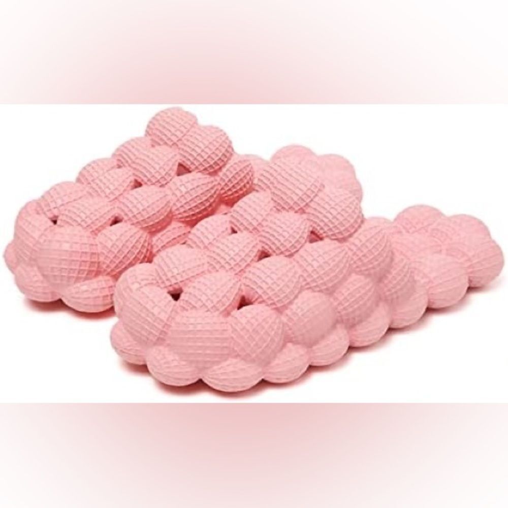 Amazon Pink Bubble Textured Mules